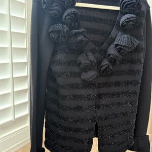 Armani Collezioni Black glitter with rosettes Cardigan